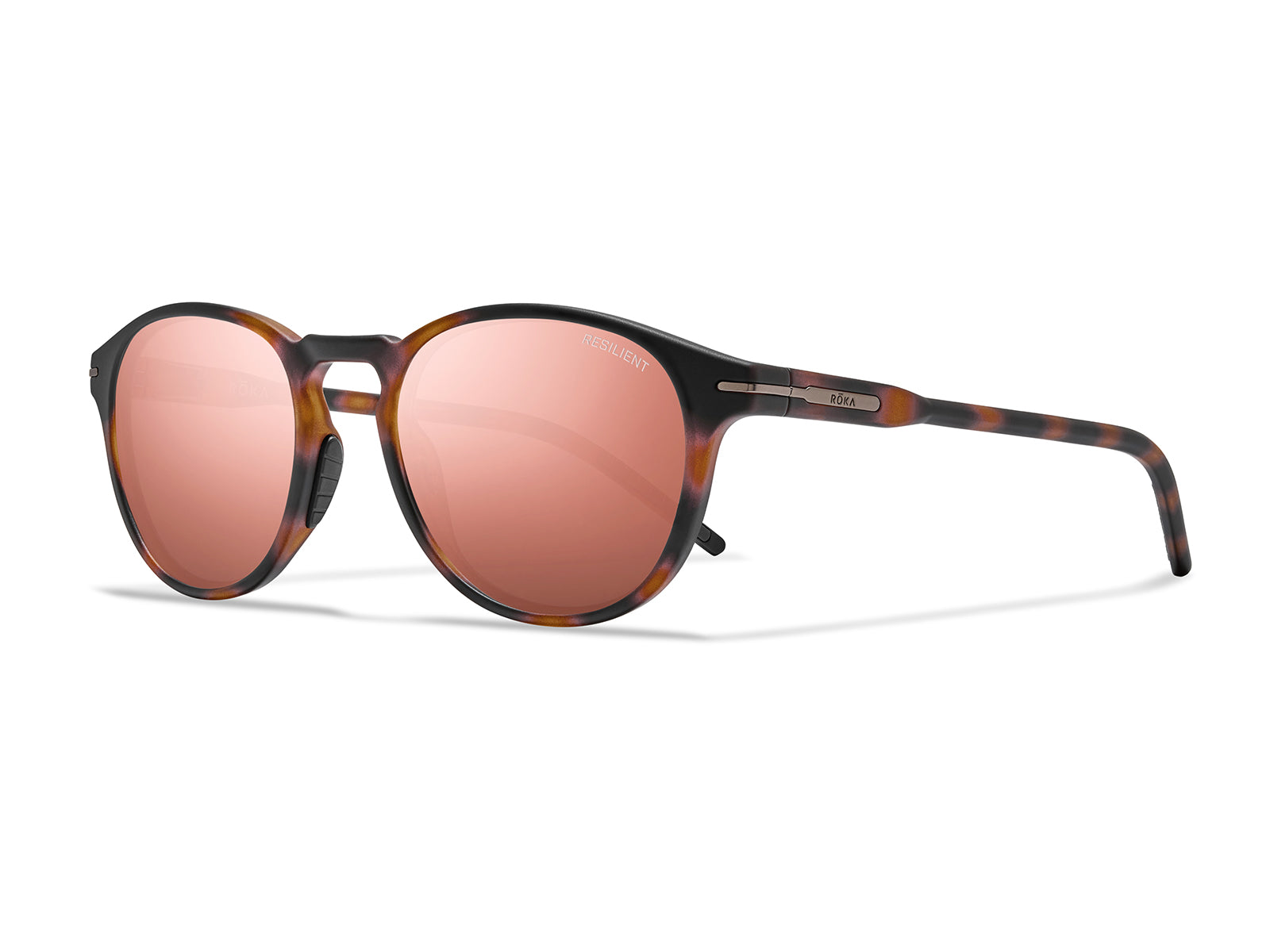 ROKA LTD Oslo 2.0 RESILIENT Sunglasses – Matte Tortoise Frame - Rose Gold Mirror Lens - view 2