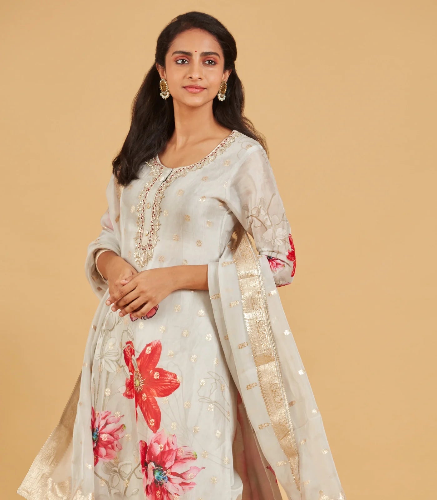 RmKV Ivory Grey Festive Kurta Set - view 4