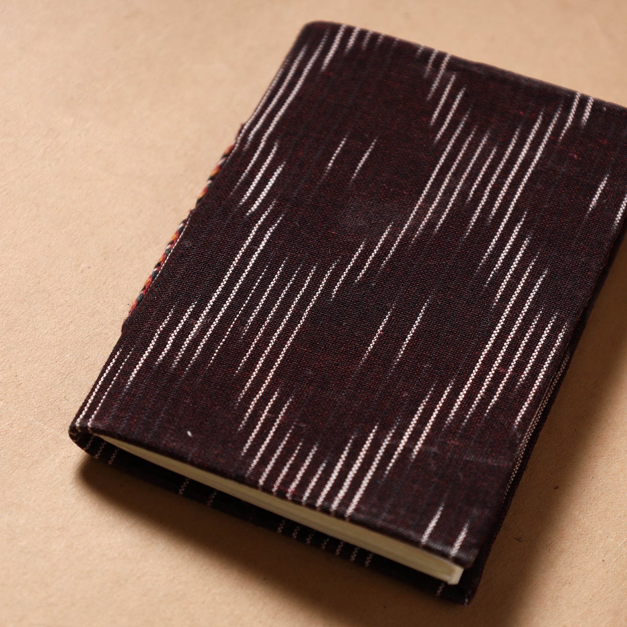 CHUTNEY CRAFT STUDIO Brown - Ikat Fabric Cover Handmade Paper Notebook (5 x 3.5 in) - view 2