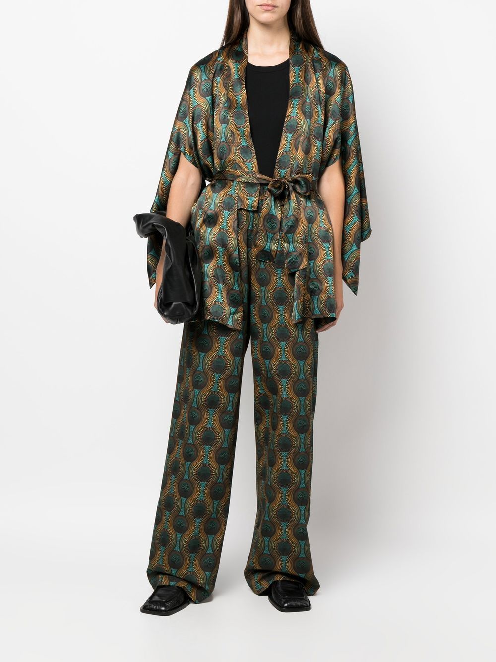 Ozwald Boateng Printed silk short kimono - view 3