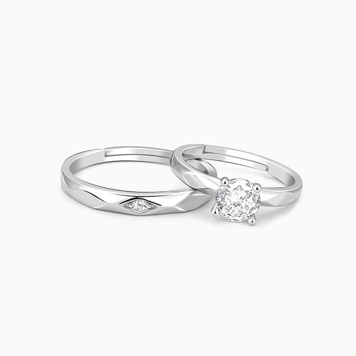 GIVA Jewelry Silver Rhomb Couple Band
