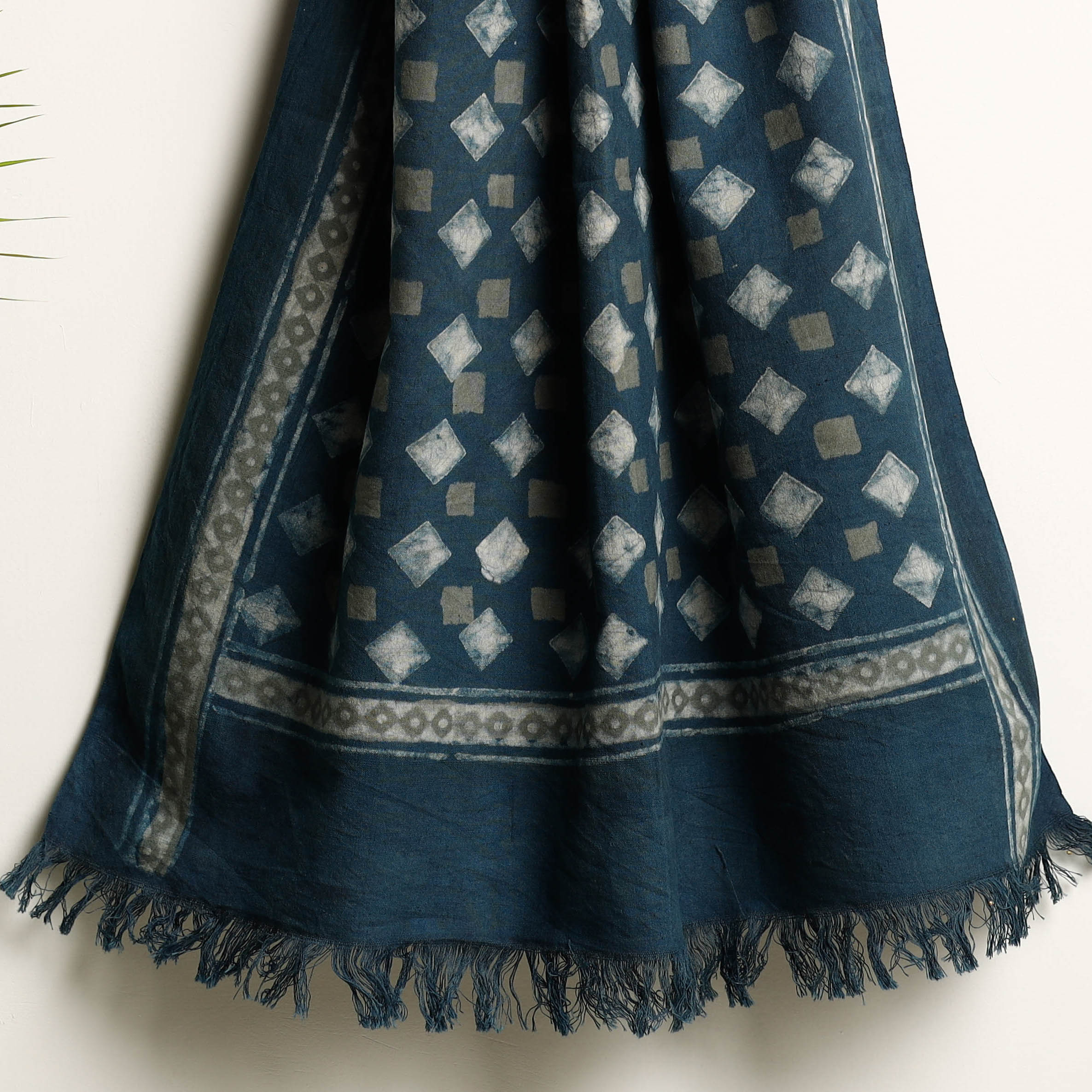 SOUTH KARGHA Blue - Akola Block Printed Pure Handloom Cotton Towel - view 3