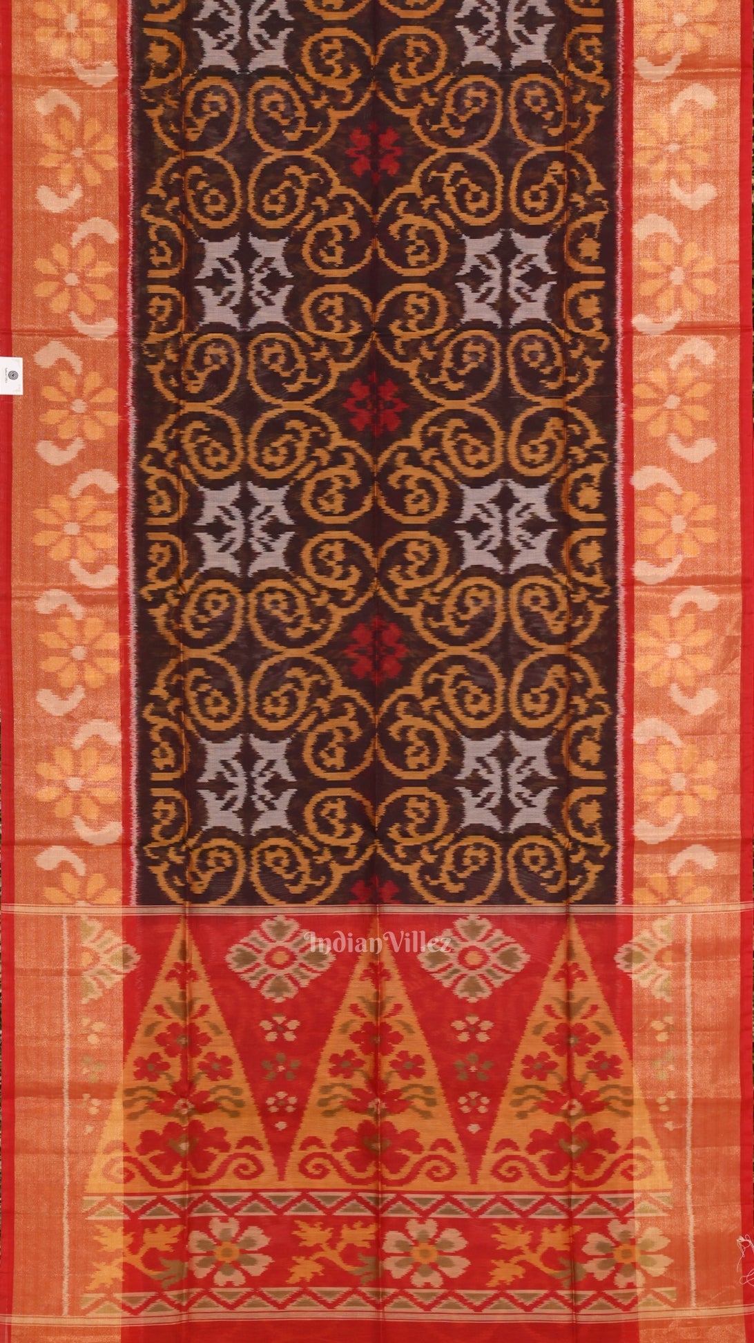 Silk cotton saree – IndianVillèz Multicolor Pochampally Ikat Sico (Silk & Cotton) Saree with Zari Border