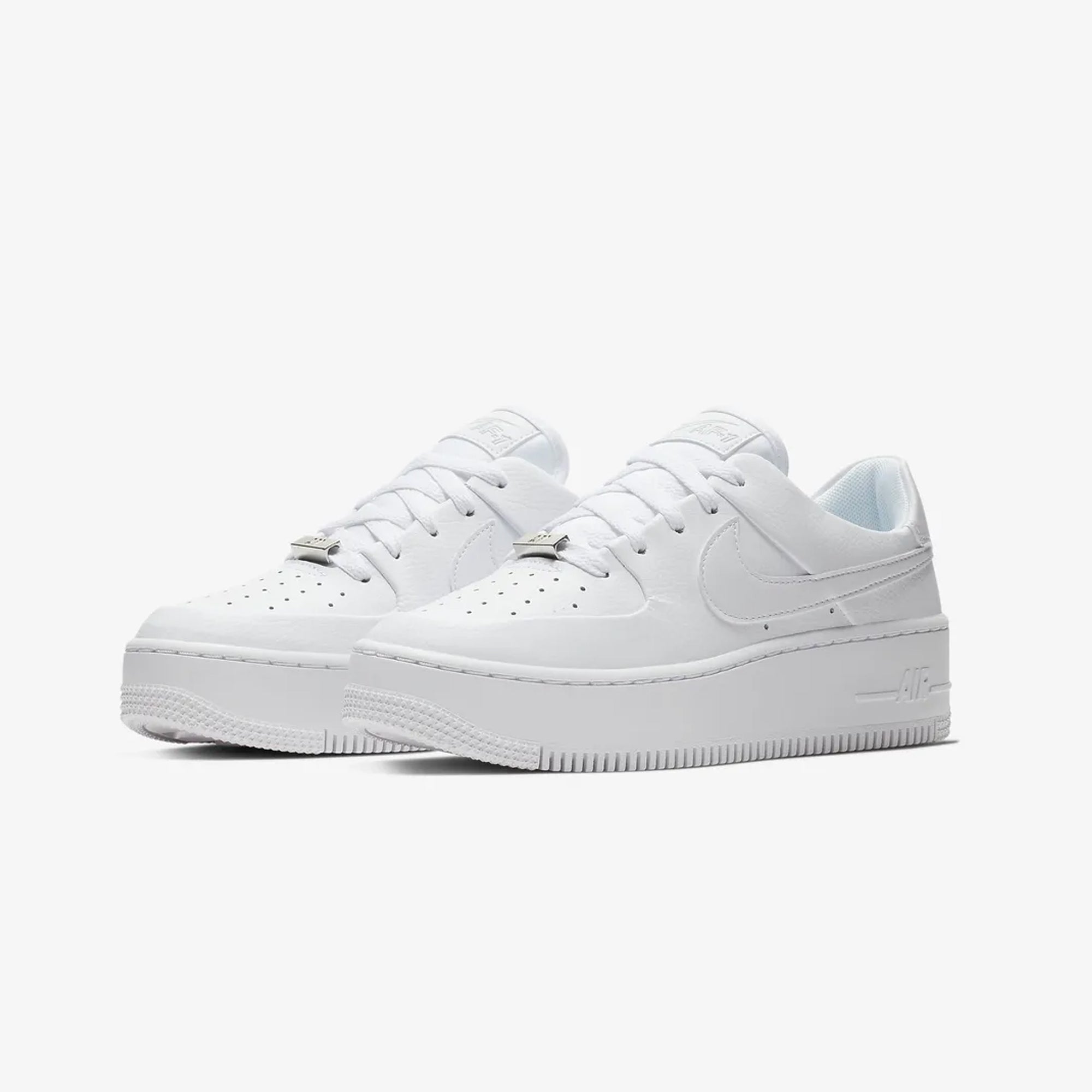 Nike | AIR FORCE 1 SAGE LOW { WHITE/WHITE-WHITE - view 2