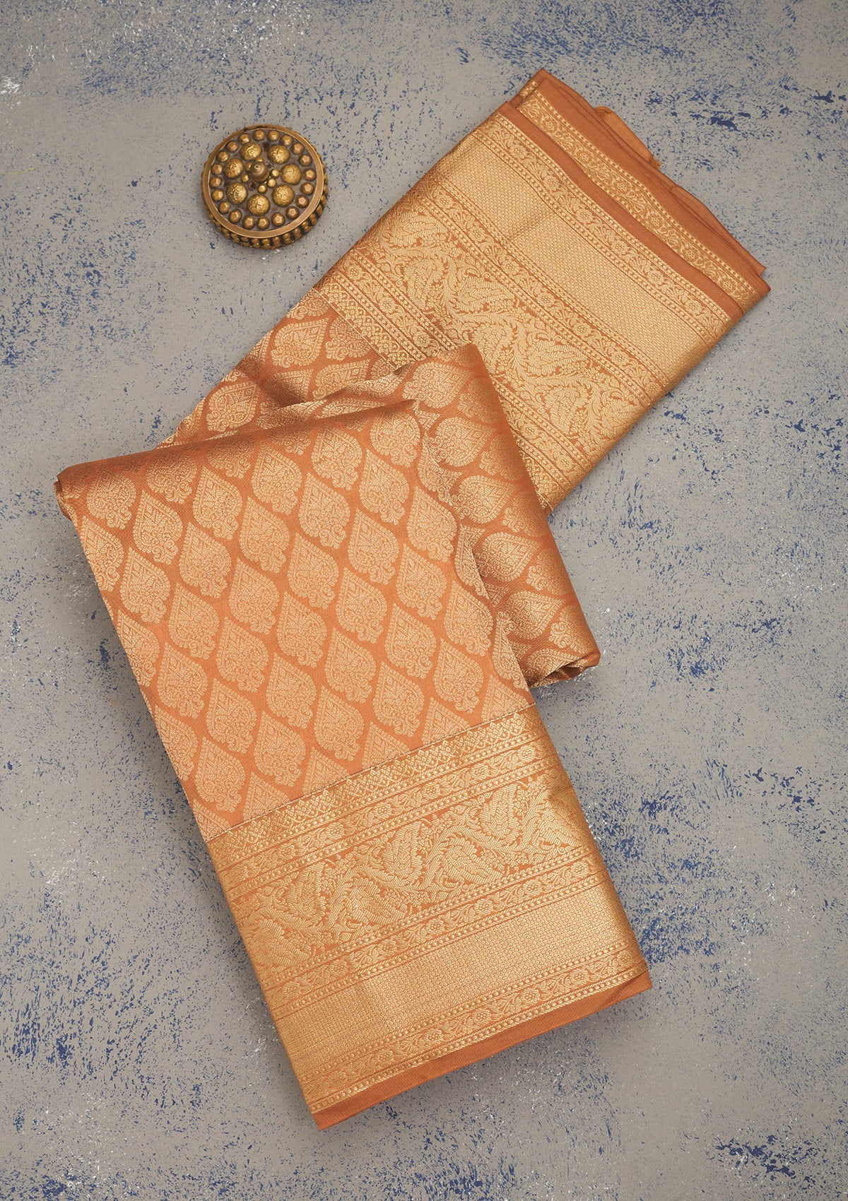 Koskii Light Brown Zariwork Pure Silk Saree – Women's
