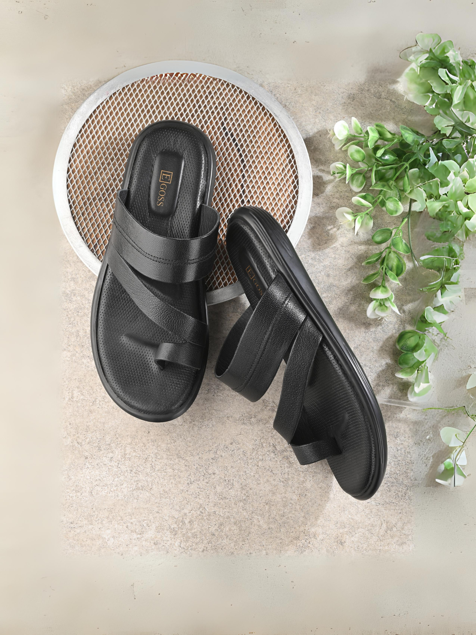 Egoss Shoes Egoss Leather Slippers For Men - view 2