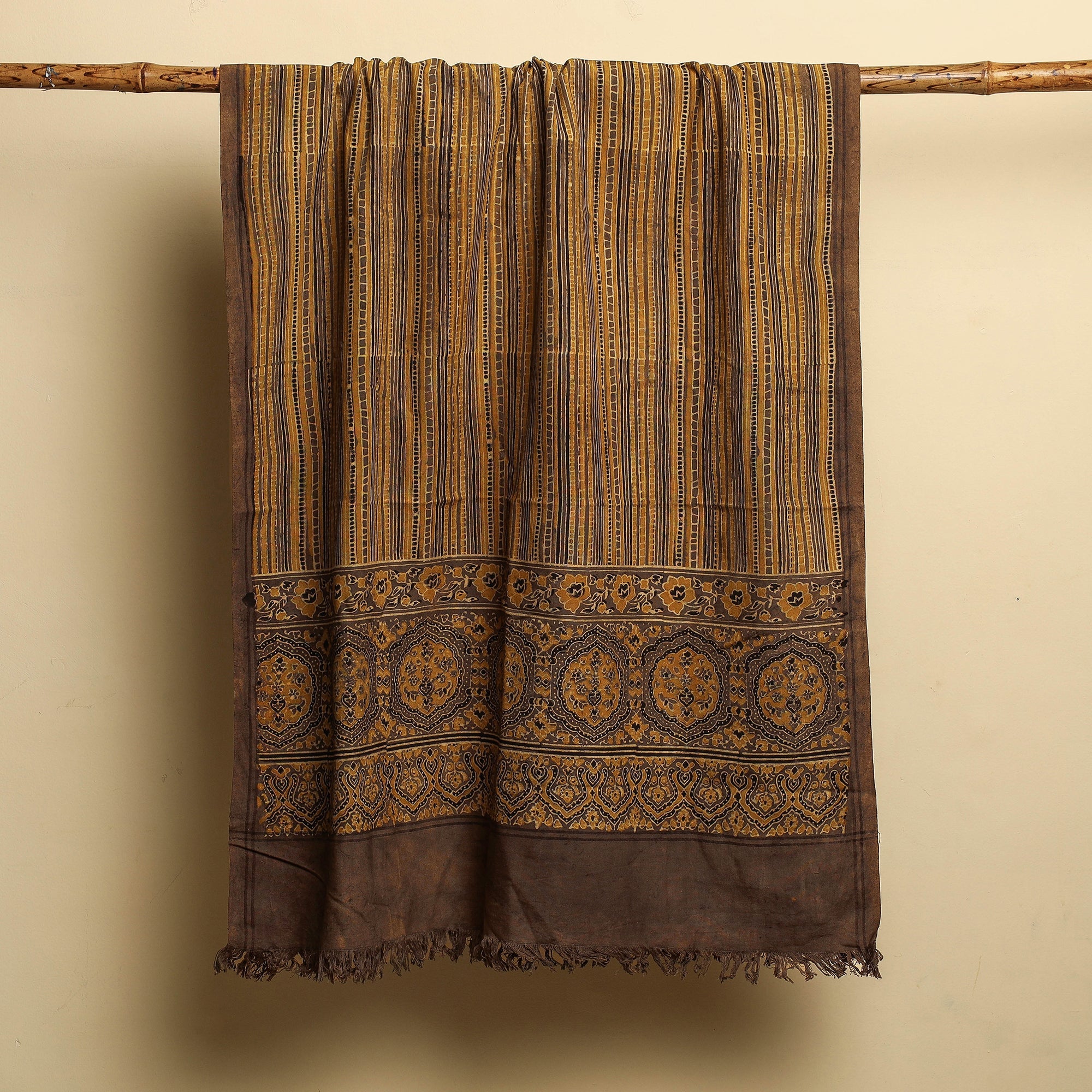 KACHCHH JI CHHAAP Brown - Block Print Cotton Ajrakh Handloom Towel - view 3