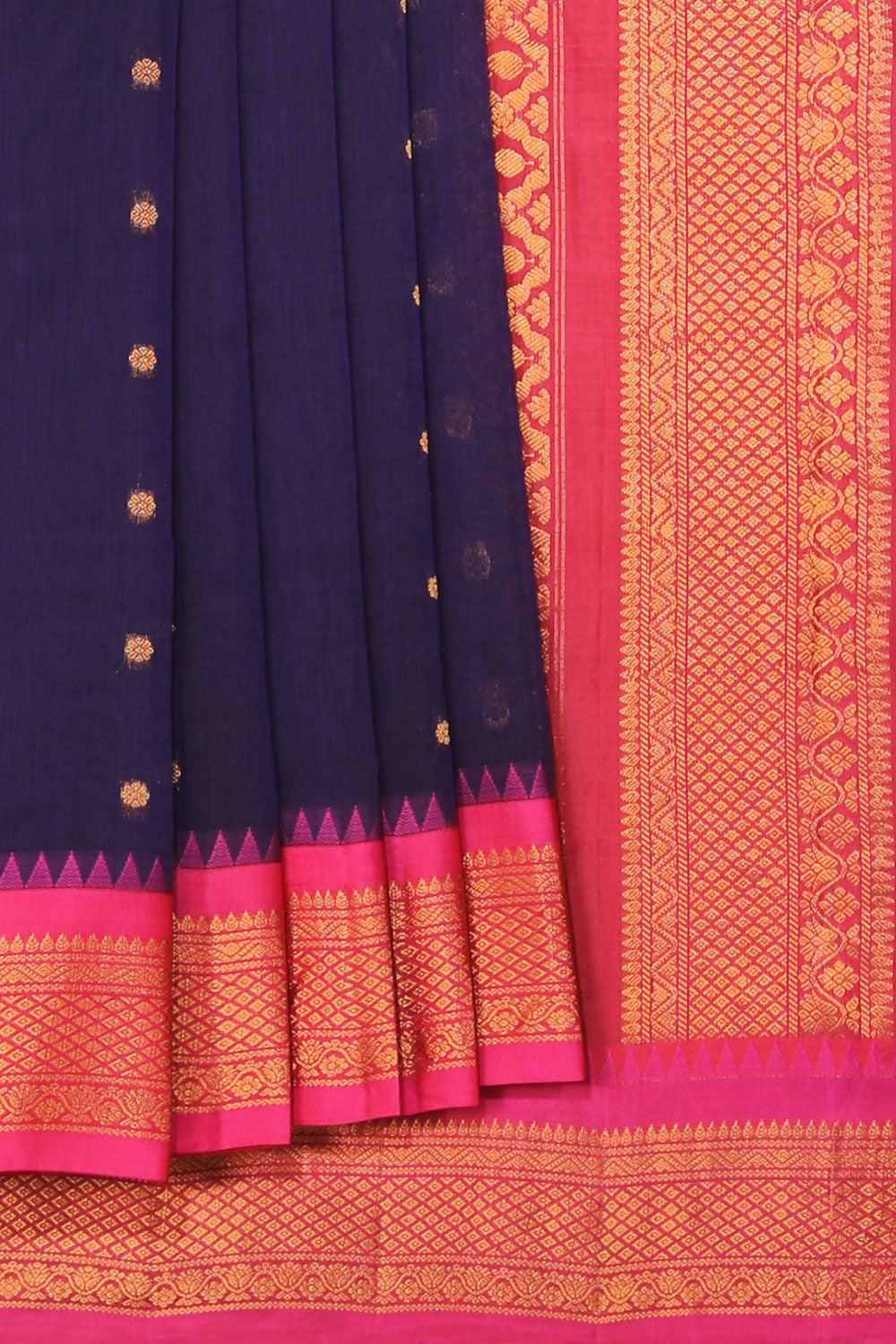 Kalanjali Gadwal Violet Saree – Women's