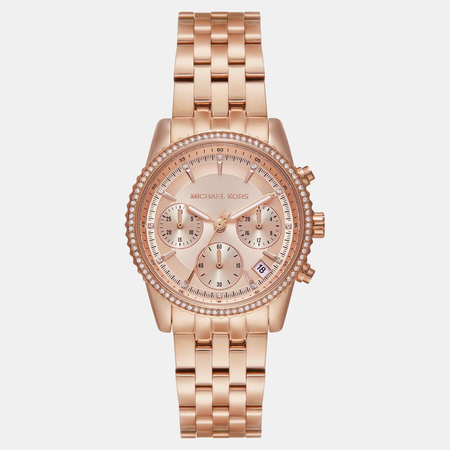 Michael Kors Bryant Women Quartz Rose Gold Dial Chronograph Stainless Steel Watch MK7531