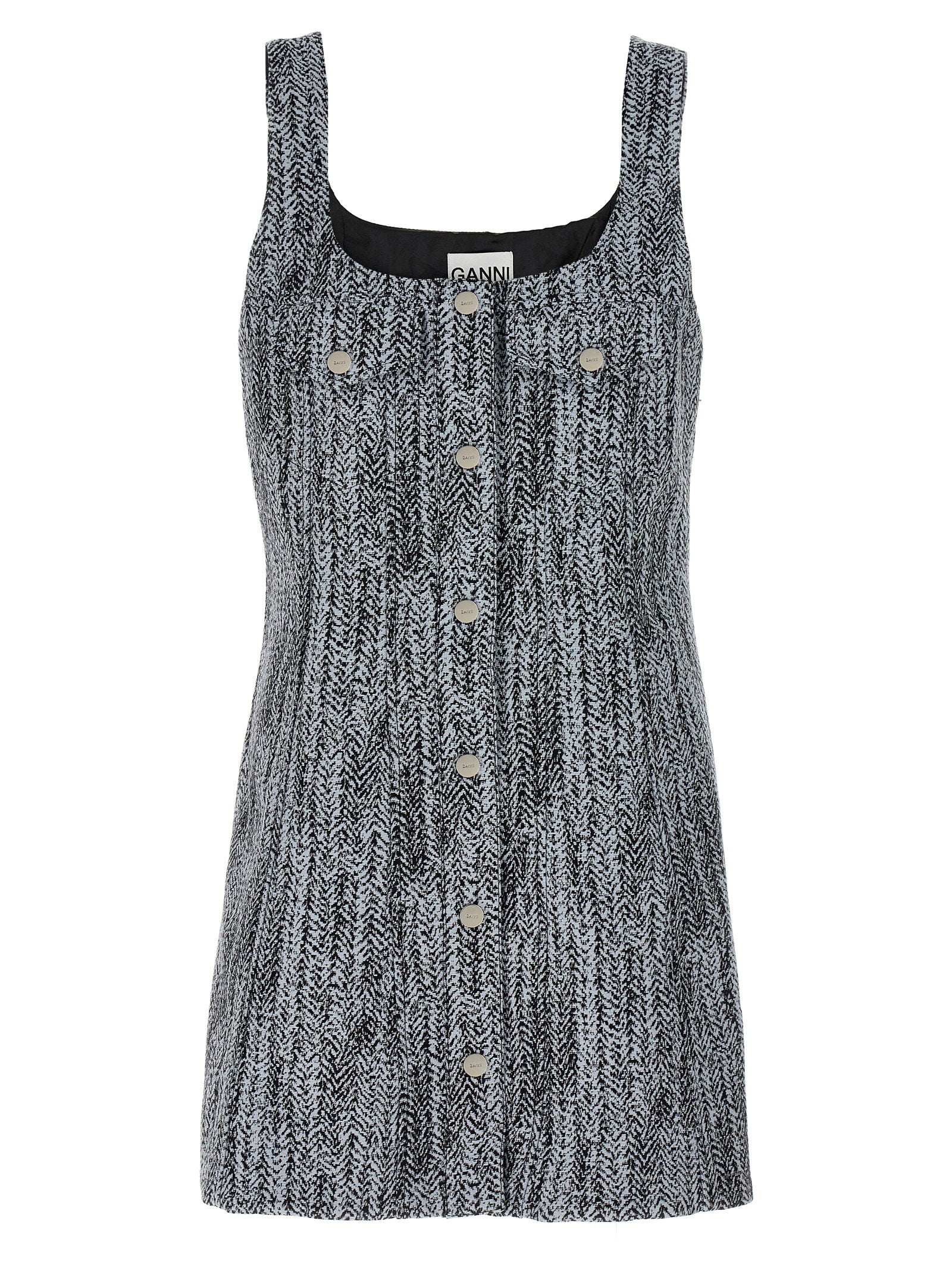 Ganni Tweed Dress – 100% cotton