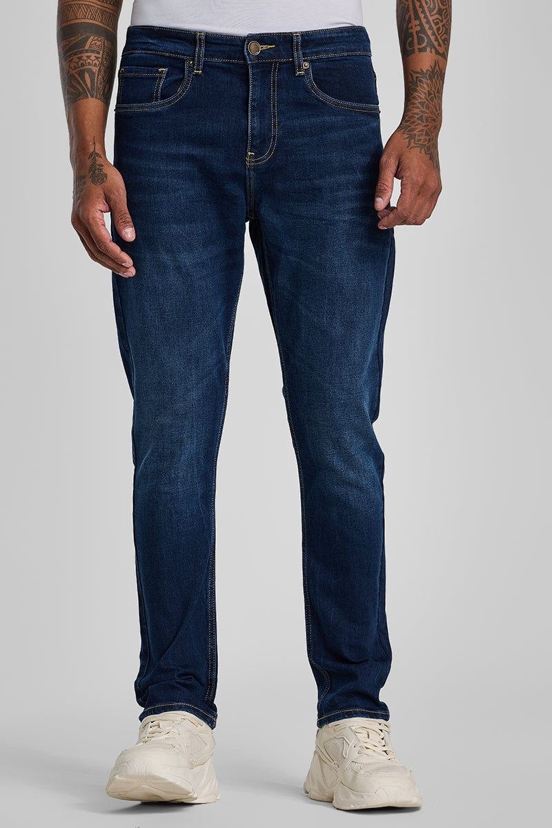 SNITCH Navy Tapered Fit Jeans