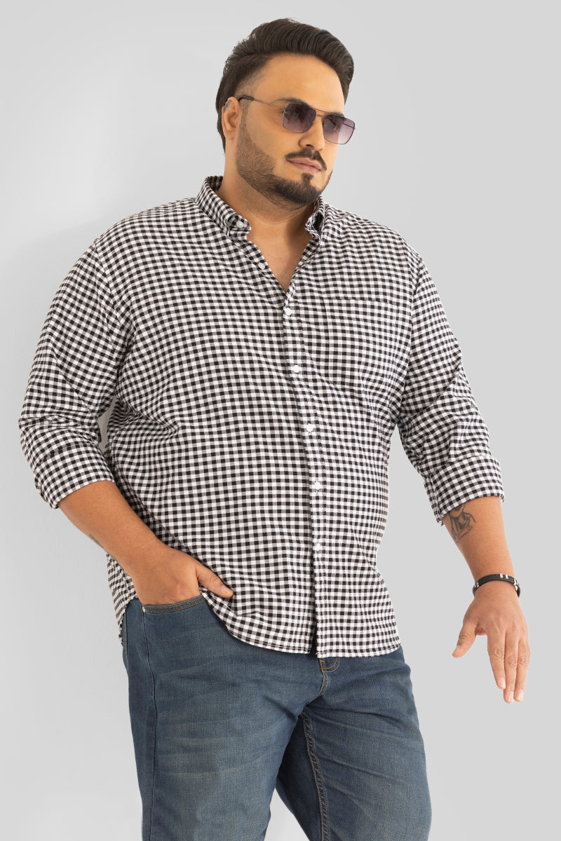 SNITCH Black Oxford Checks Shirt