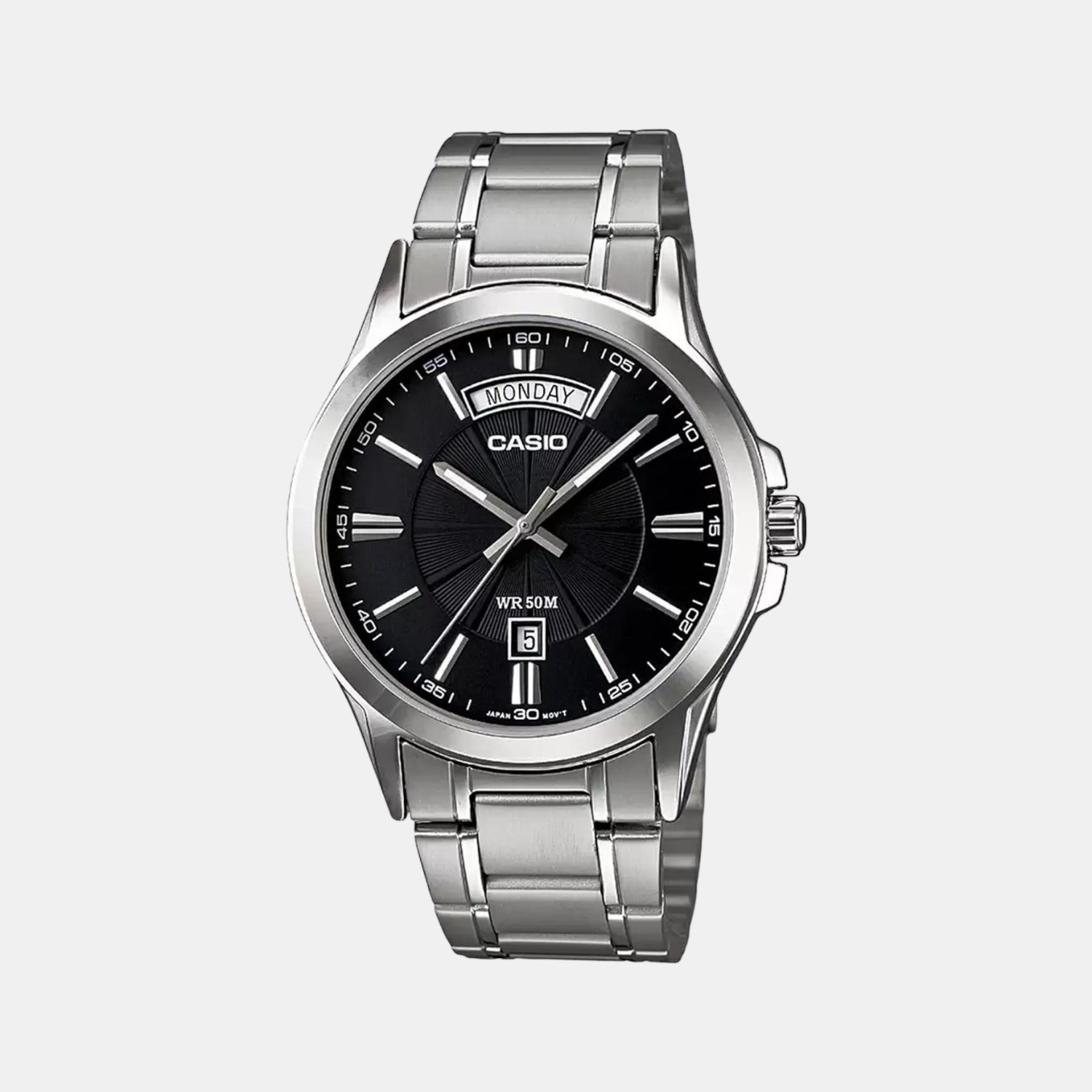Casio Enticer Men Quartz Black Dial Analog Stainless Steel Watch A840