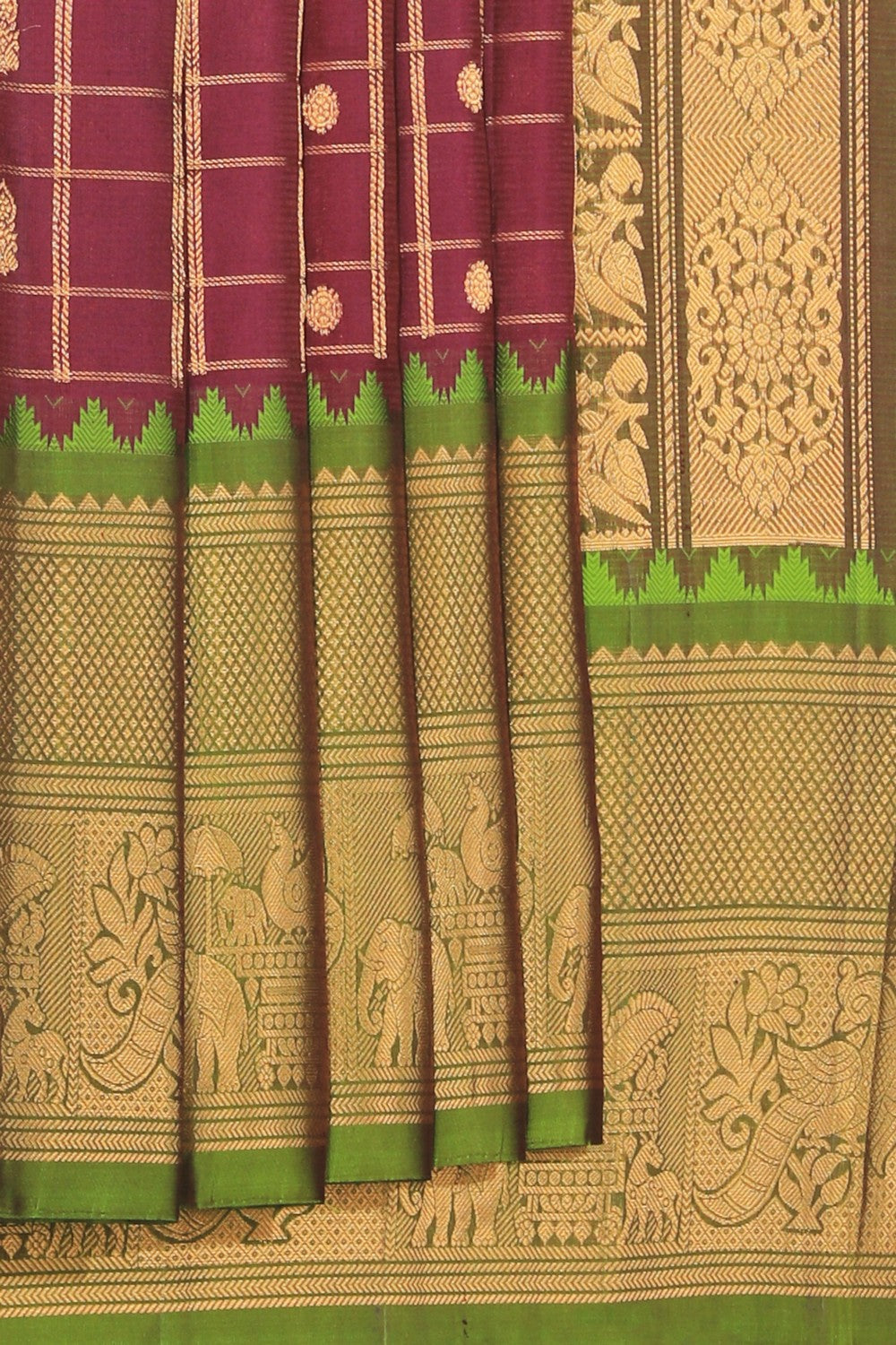 Kalanjali Gadwal Silk Purple Saree – Women's
