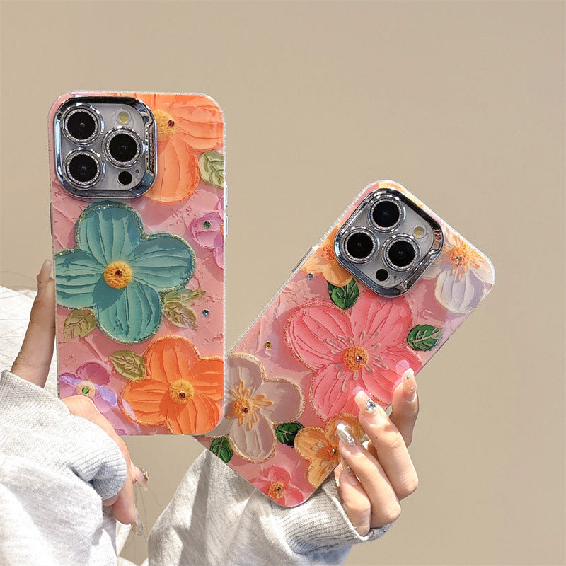 Peeperly Fantasy Rhinestone Oil Painting Floral Case