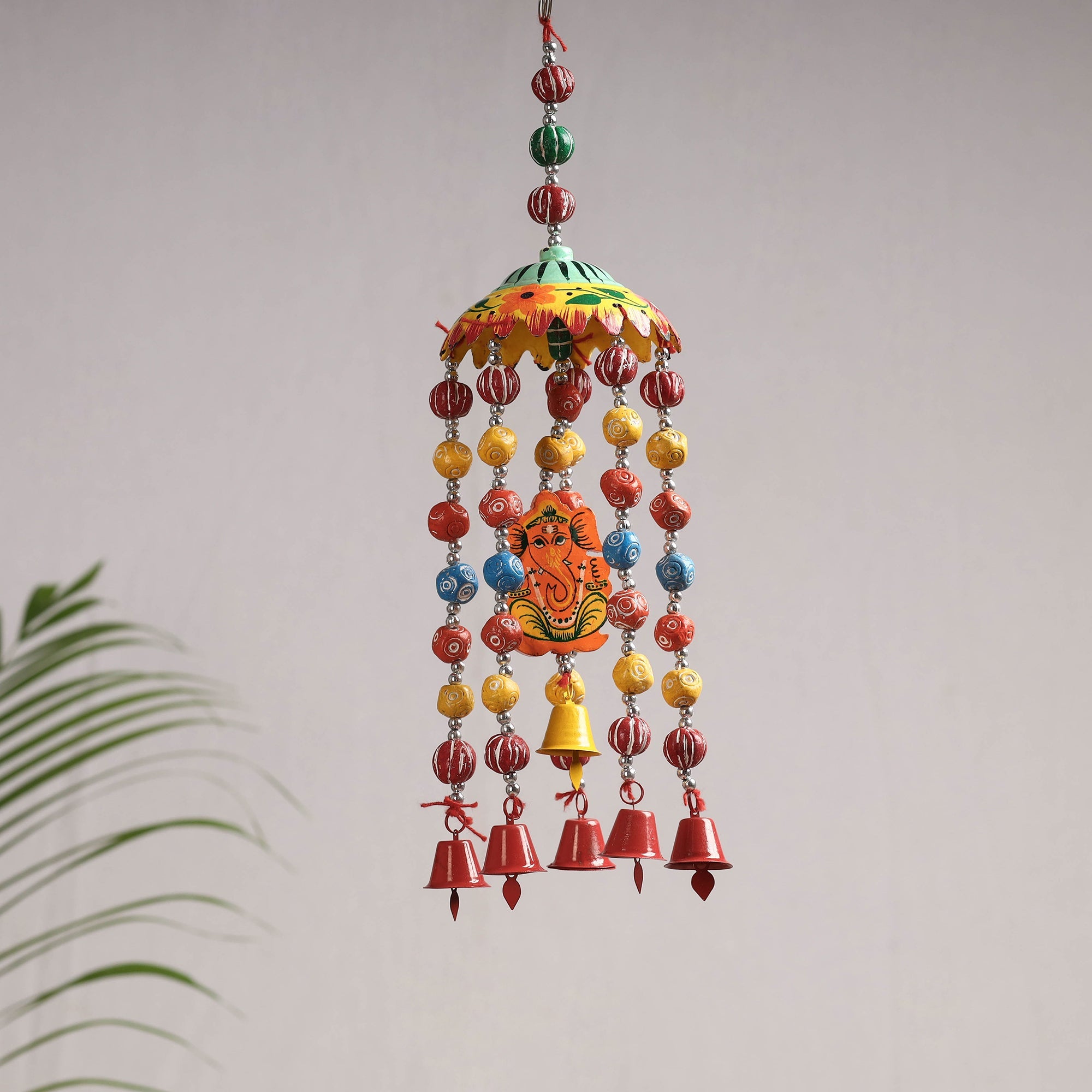 DEVENDRA SINGH Banaras Handpainted Wooden & Terracotta Beads Decorative Jhumar Hanging