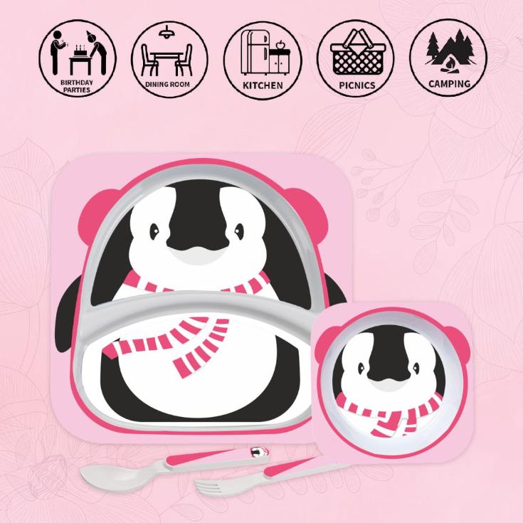 Cello Kids Penguin Meal Set – Pink - view 5