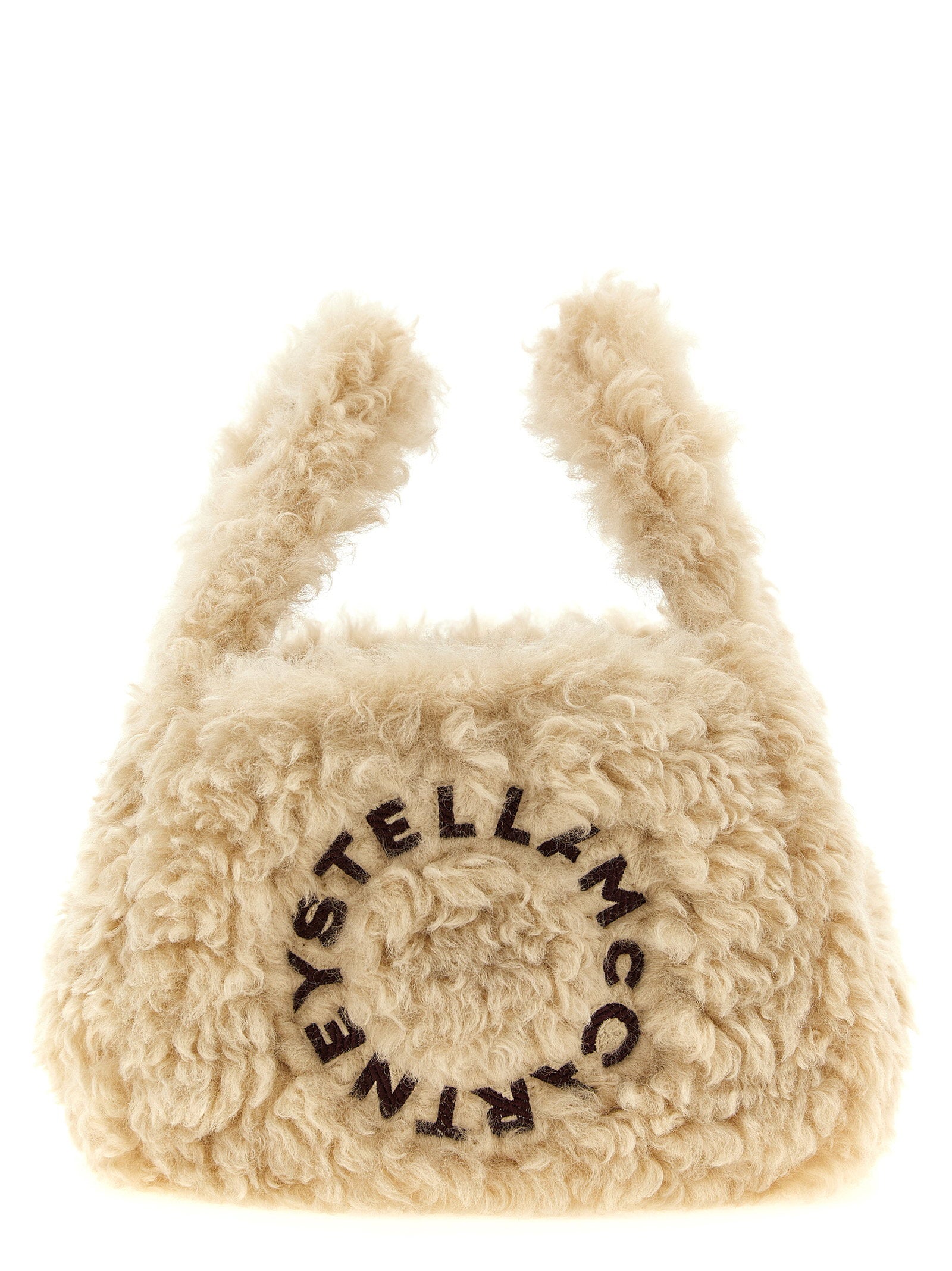 Stella Mccartney Shearling Logo Shoulder Bag – 100% polyester