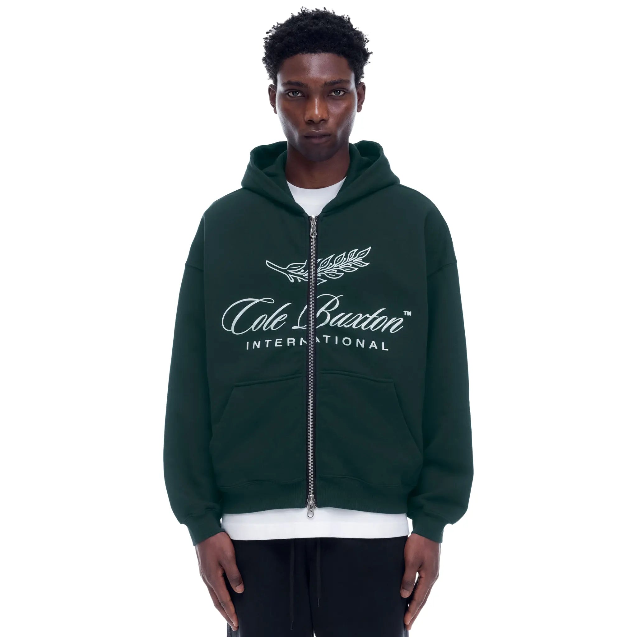 Cole Buxton International Forest Green Zip-Up Hoodie - view 2