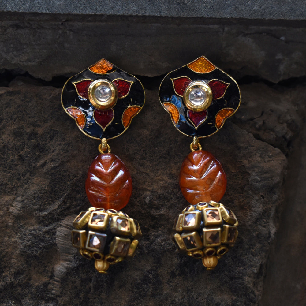 Bindurekha Ethnic Meenakari Stud Earrings - view 2