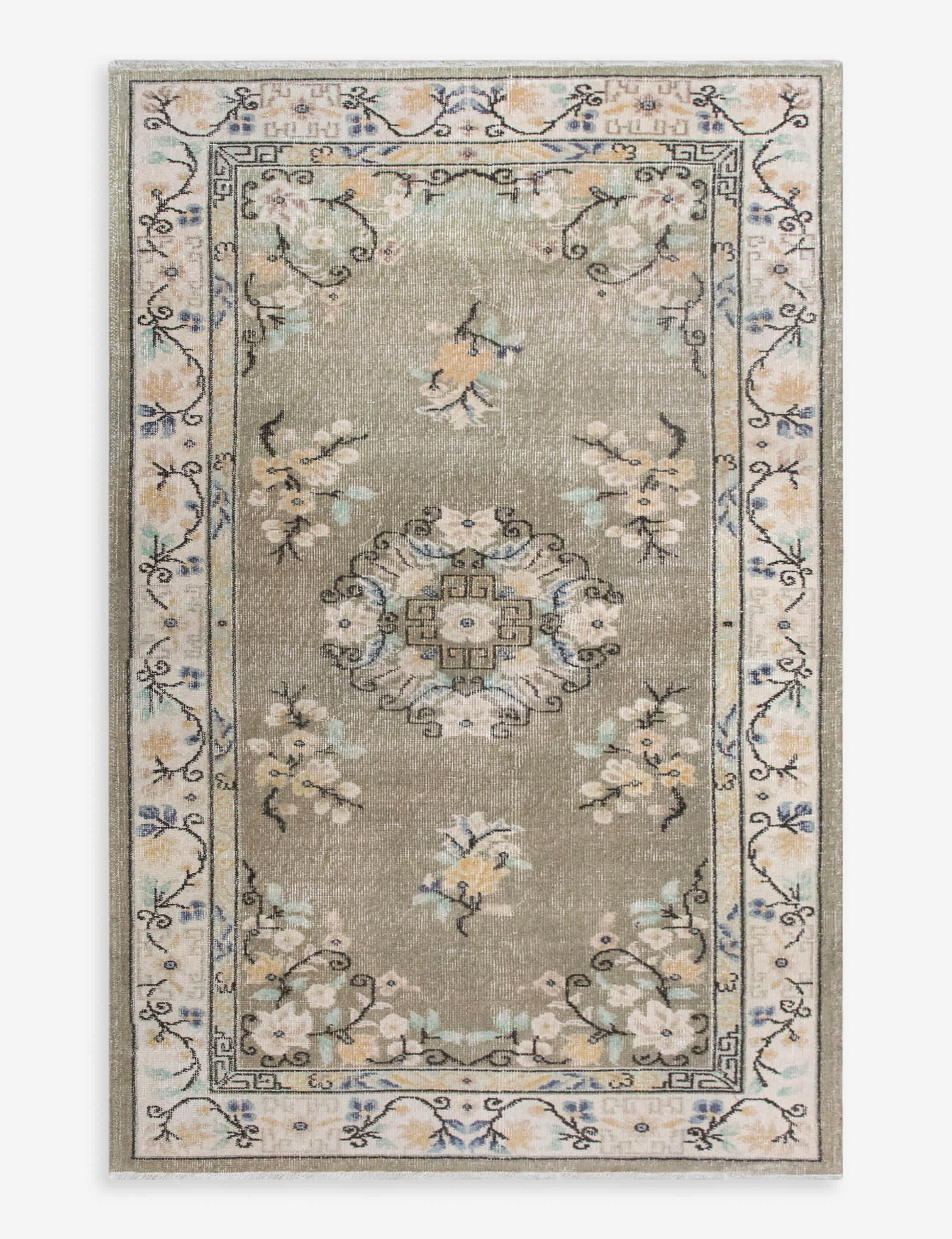 Lulu and Georgia Vintage Turkish Hand-Knotted Wool Rug No. 598, 4'2" x 7'3"