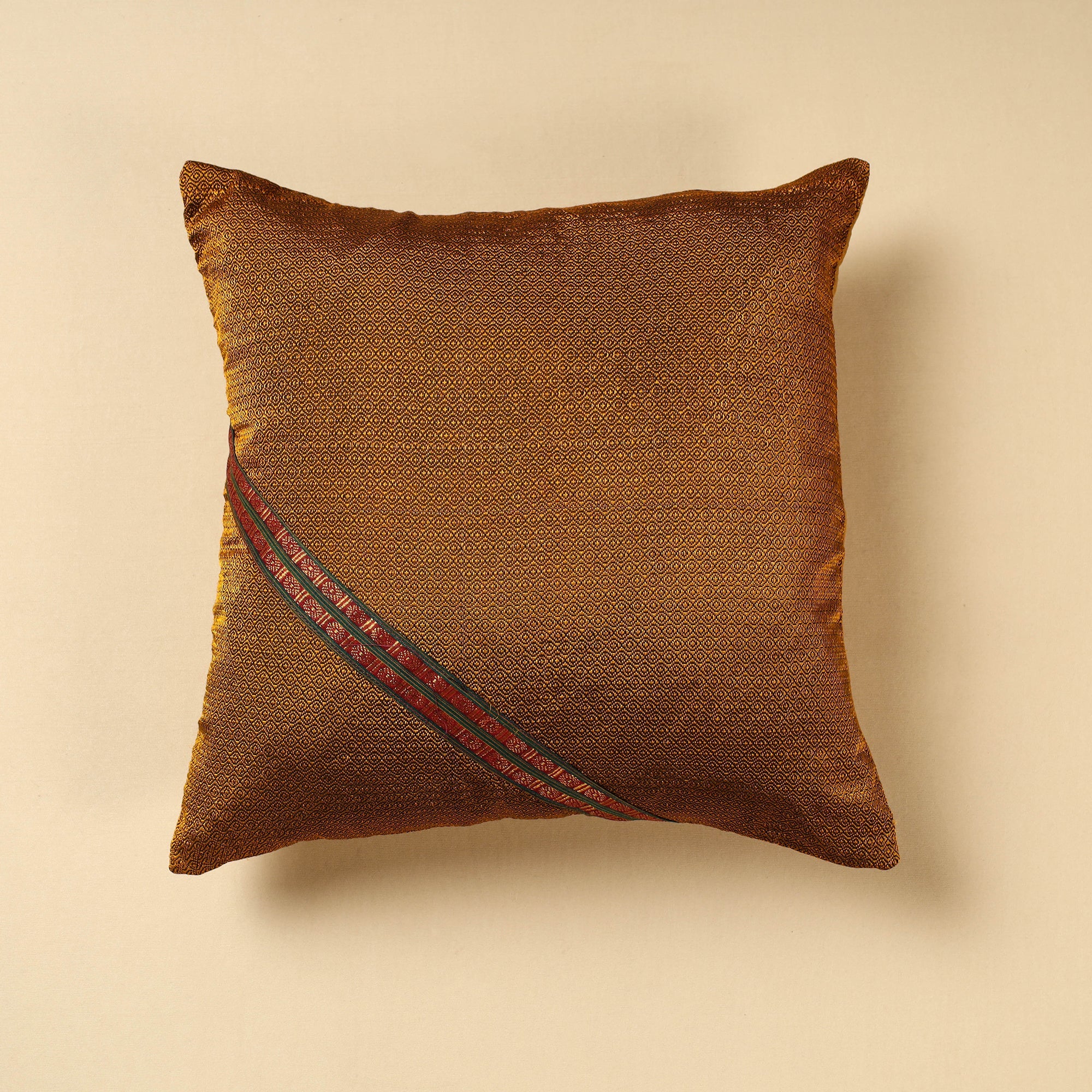 NOORI BAZAR Brown - Khun Weave Cotton Cushion Cover (16 x 16 in)