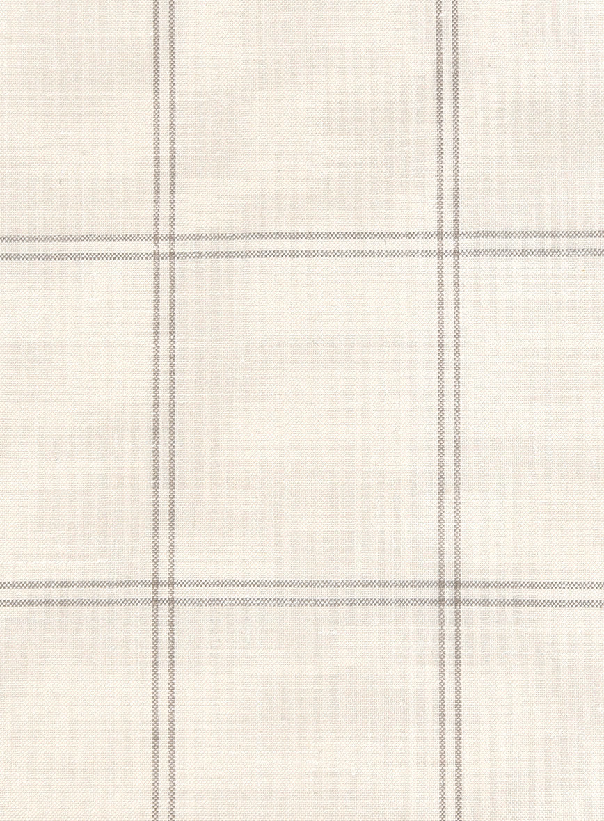 StudioSuits Napolean Noemi Windowpane Beige Wool Pants - view 2