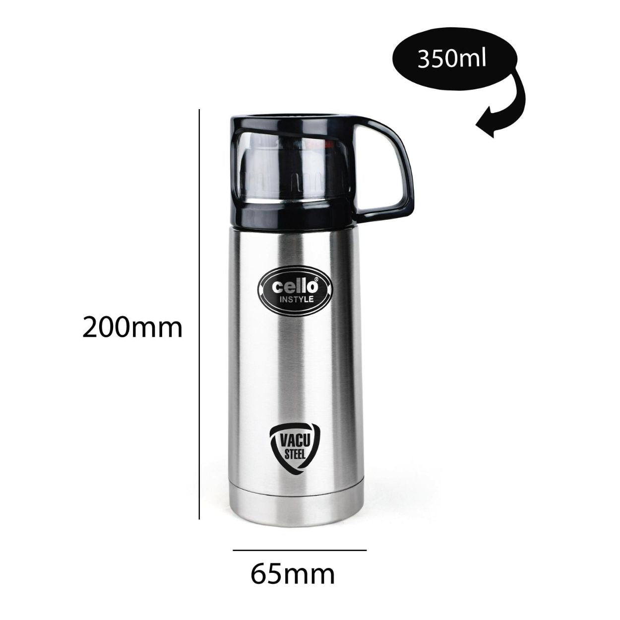 Cello Instyle Flask, Vacusteel Water Bottle, 350ml - view 12