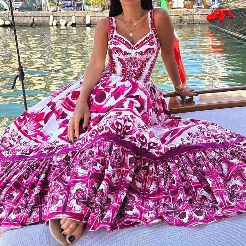 Alamode By Akanksha Kiko Porcelain Print Maxi Dress in Pink - view 2