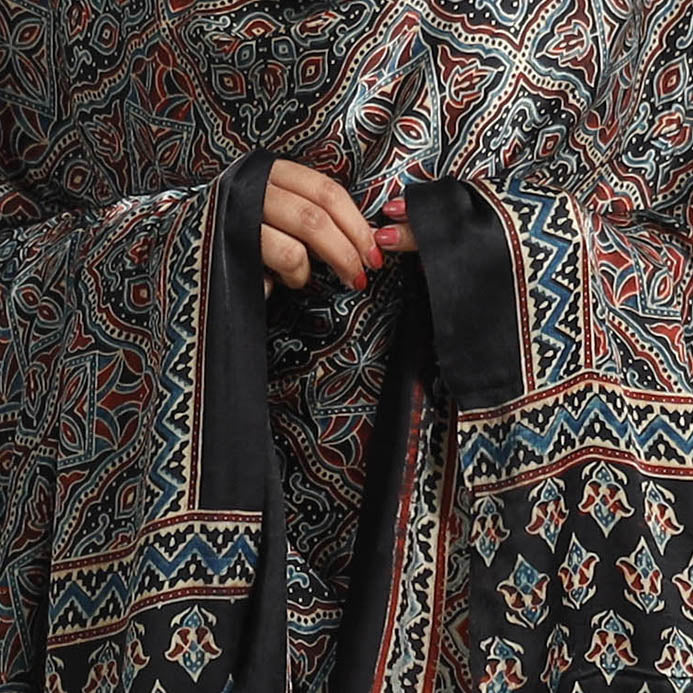 KACHCHH JI CHHAAP Black - Modal Silk Block Print Ajrakh Dupatta 76 - view 4