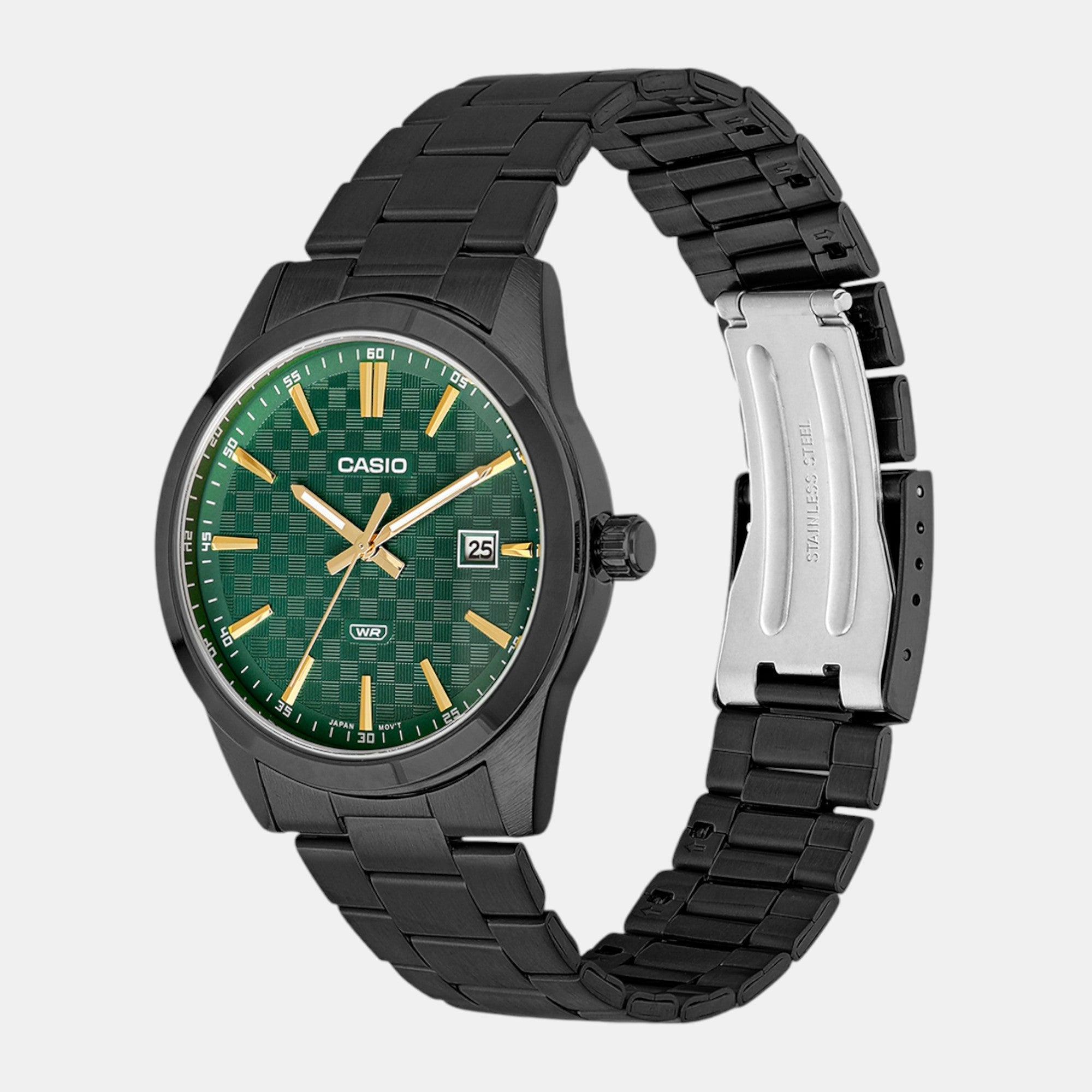 Casio Enticer Men Quartz Green Dial Analog Stainless Steel Watch A2240 - view 3