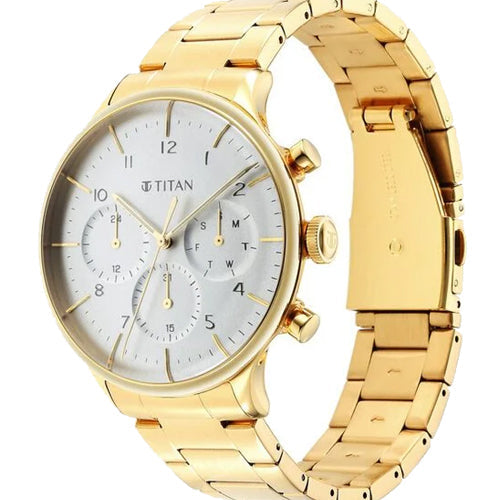 Titan Urban Magic Silver Dial Quartz Multifunction Stainless Steel Strap watch for Men 42mm NT90102YM01 - view 2