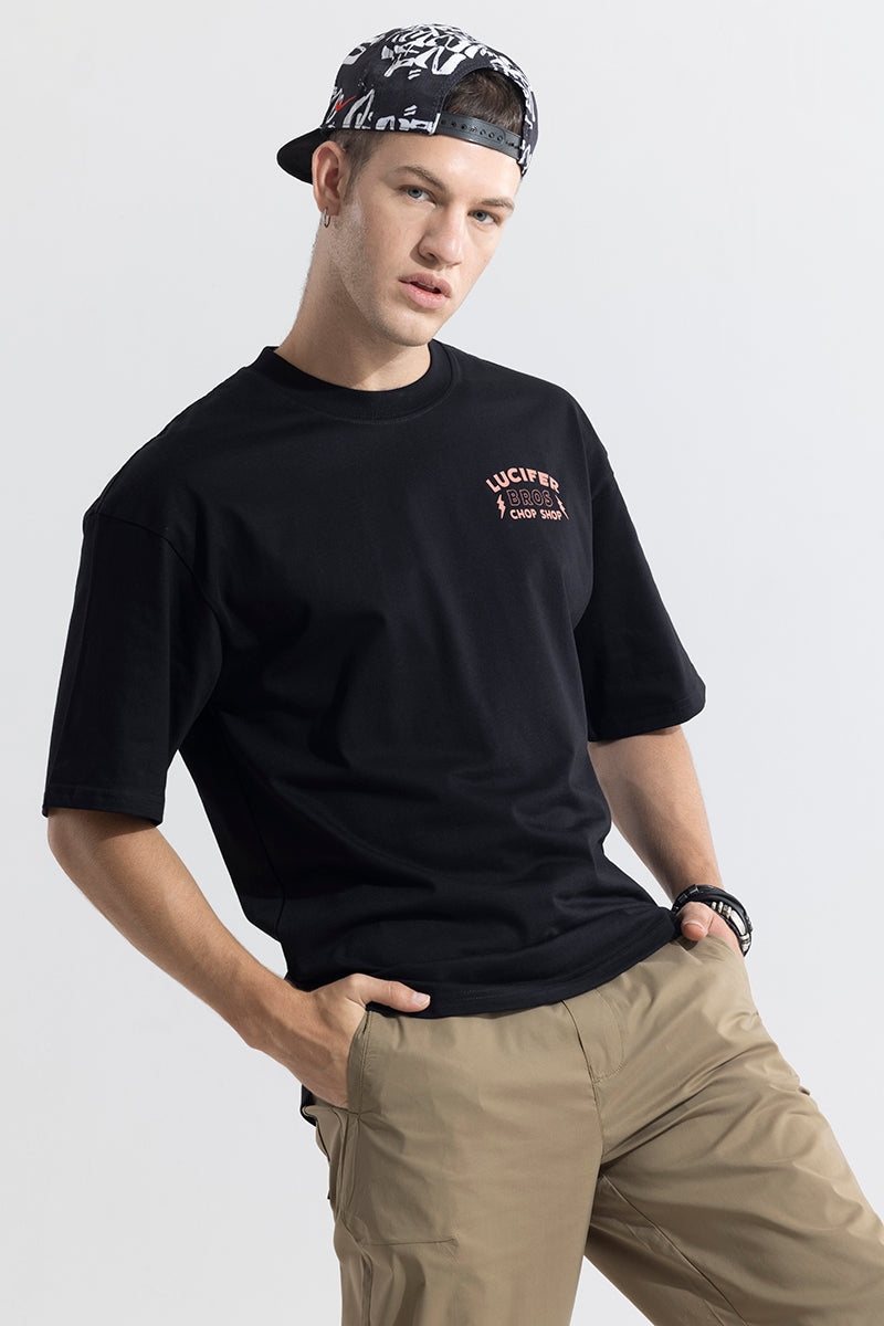SNITCH Lucifer Bros Black Oversized T-Shirt - view 3