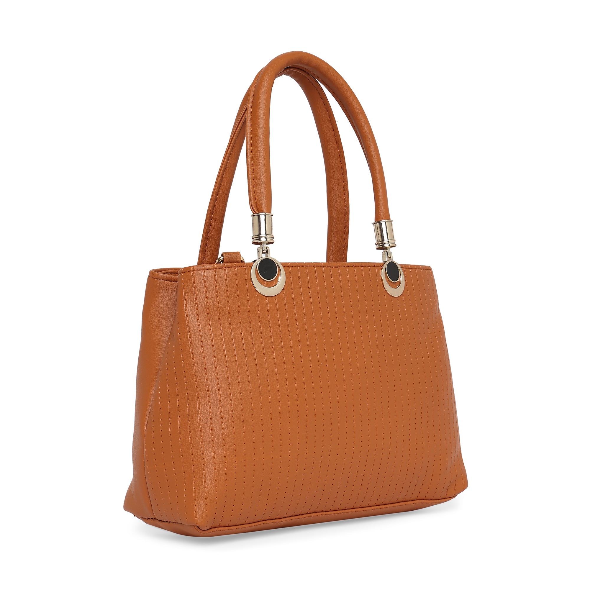 Peachmode Seller Brown Women Vegan Leather Handbag With Belt - view 2