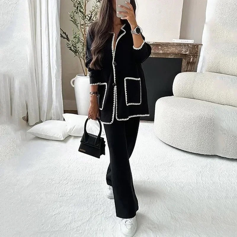 Alamode By Akanksha Gary Luxe Winter Coord Set - Set of Top and Pants