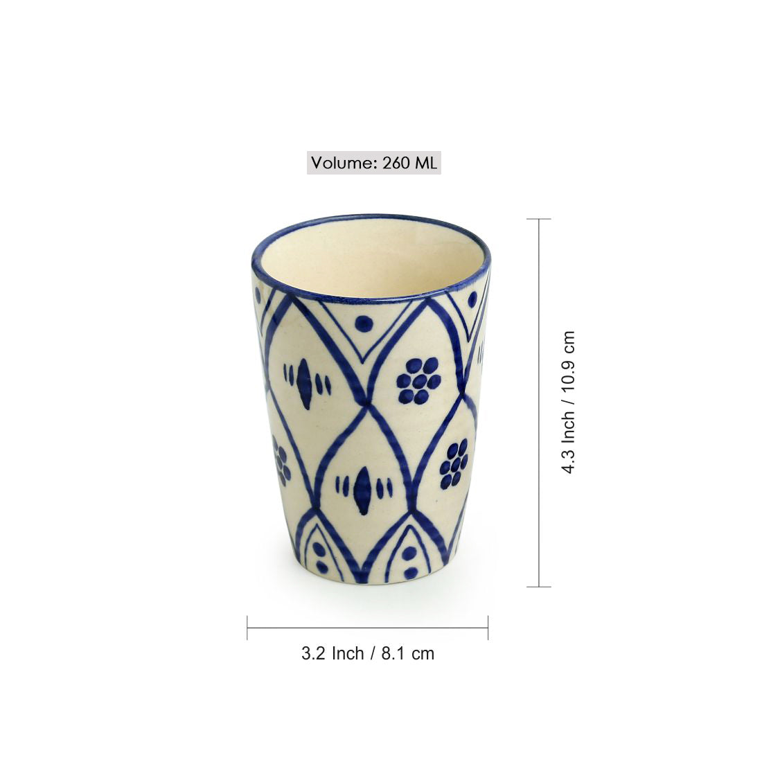 EXCLUSIVELANE 'Moroccan Floral' Handpainted Studio Pottery Ceramic Bathroom Accessory (Set of 3) - view 4