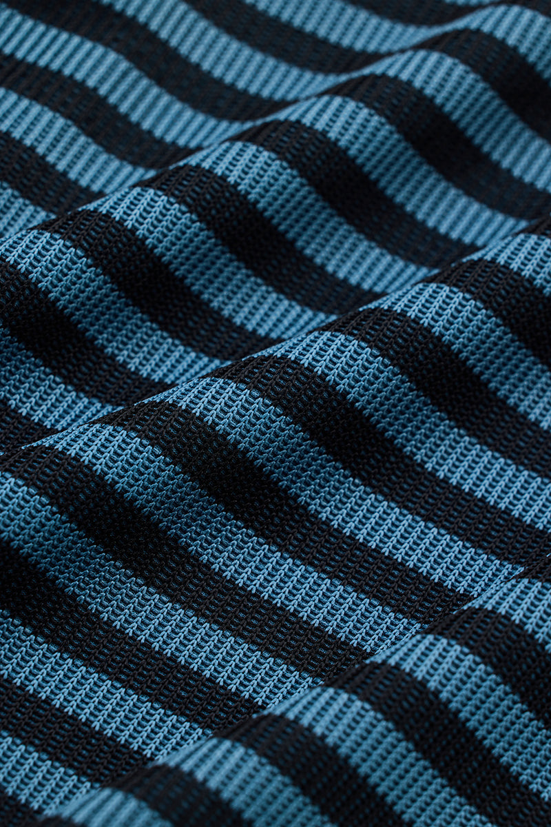 SNITCH Blue Textured Stripes Shirt - view 8