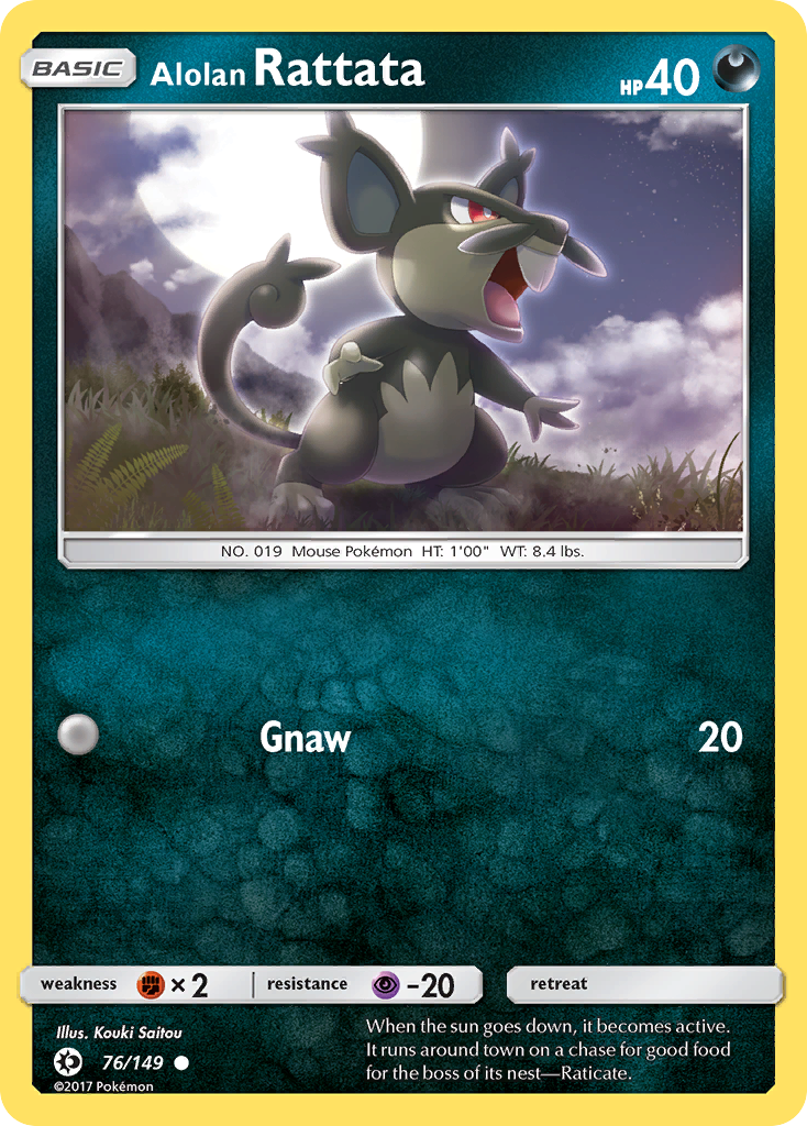Common sm1-76 non-holo – Pokémon Alolan Rattata - 76/149 - Common [sm1-76] [Non-Holo] - Alolan Rattata - 76/149 - Common