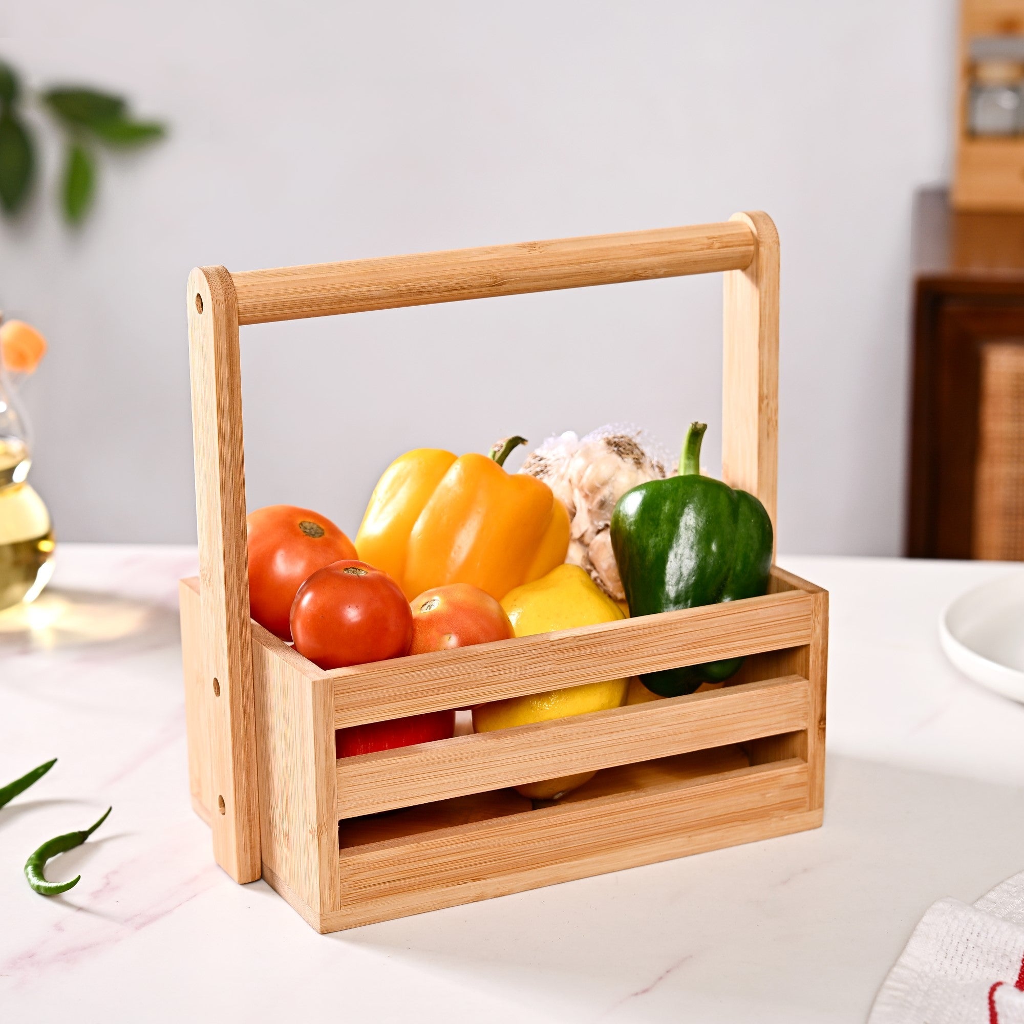 Nestasia Natural Bamboo Crate Caddy
