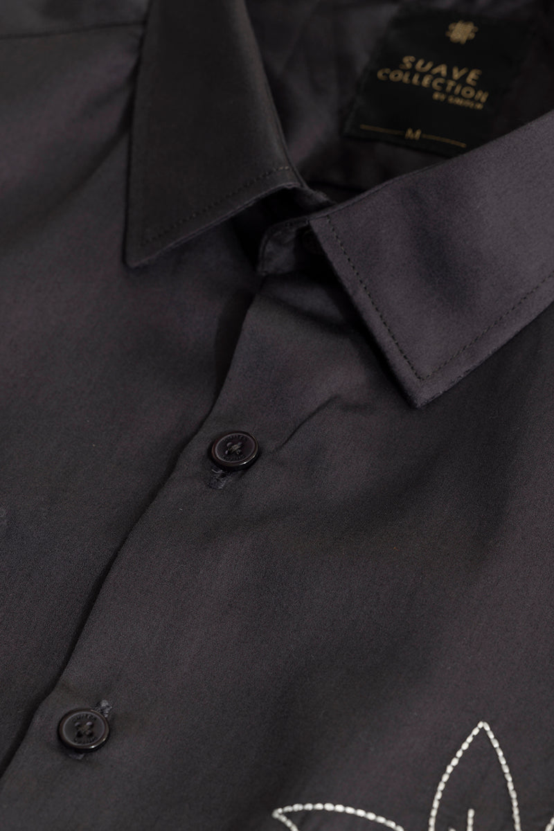 SNITCH Tulipa Embroidered Black Shirt - view 2