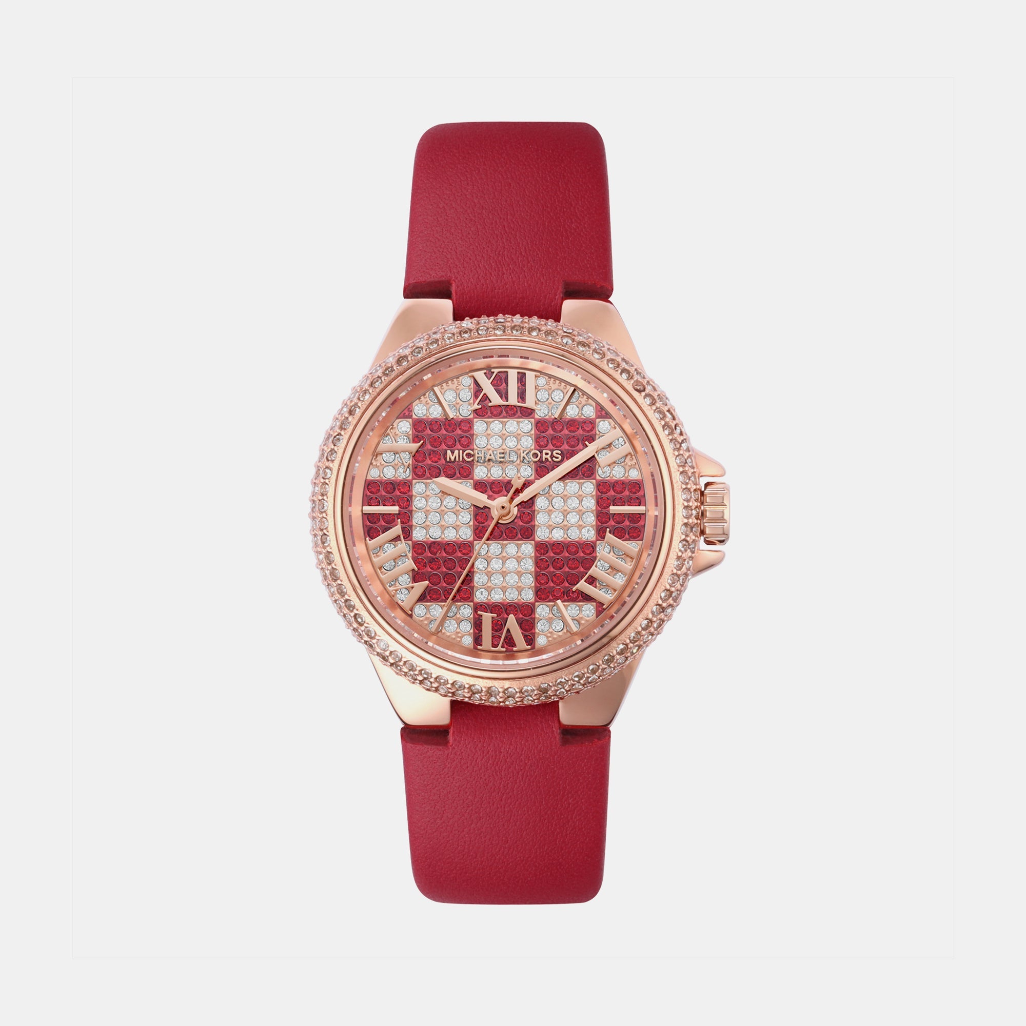 Michael Kors Camille Women Quartz Rose Gold Dial Analog Leather Watch MK4701