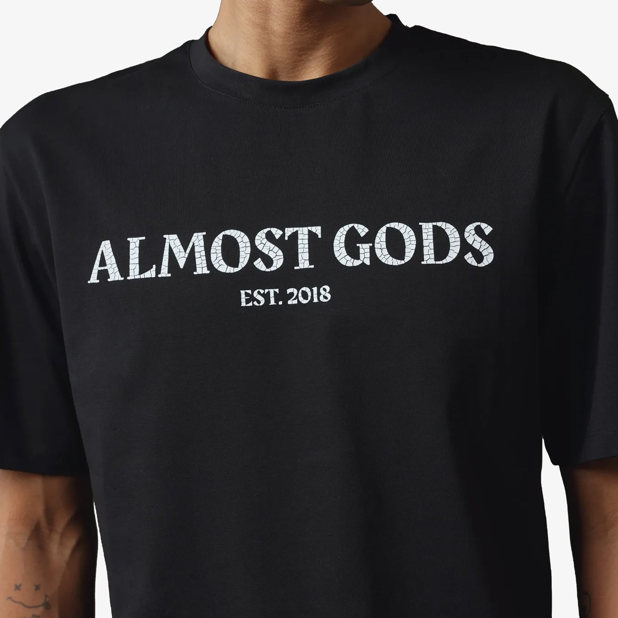 Almost Gods | Cracked Logo Relaxed Tee { Black - view 4