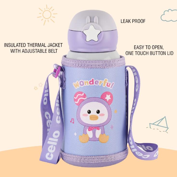 Cello Lucky Hot & Cold Stainless Steel Kids Water Bottle, 500ml - view 14