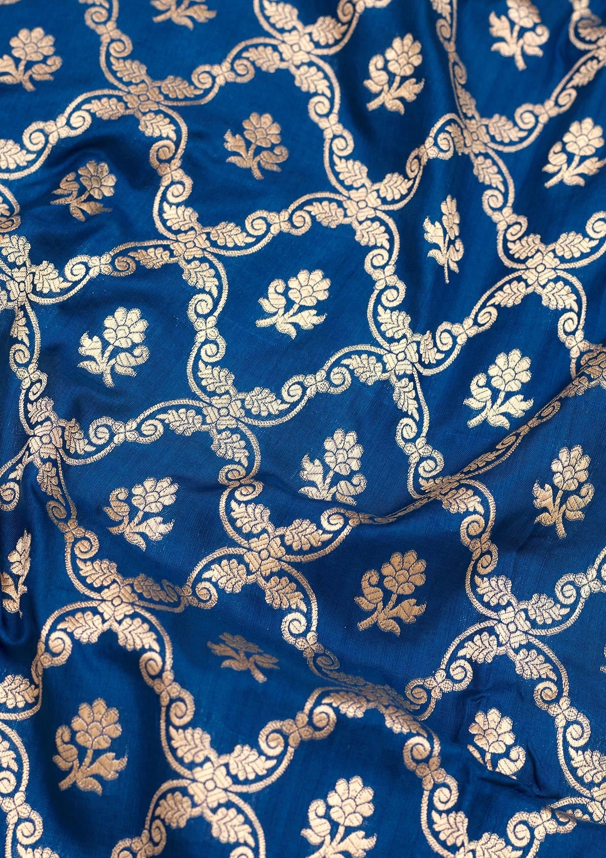 Koskii Peacock Blue Zariwork Pure Silk Saree – Women's - view 2