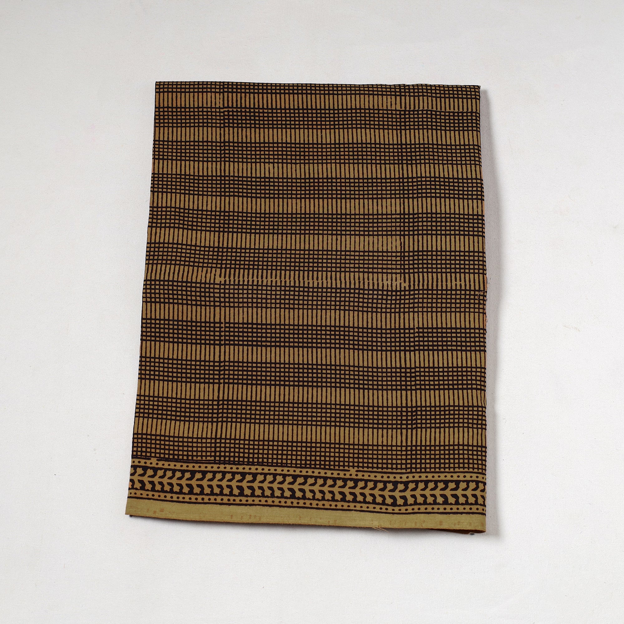 BAGH PRINTS BY UMAR FARUK KHATRI Brown - Bagh Block Printed Cotton Precut Fabric (1 Meter) 42