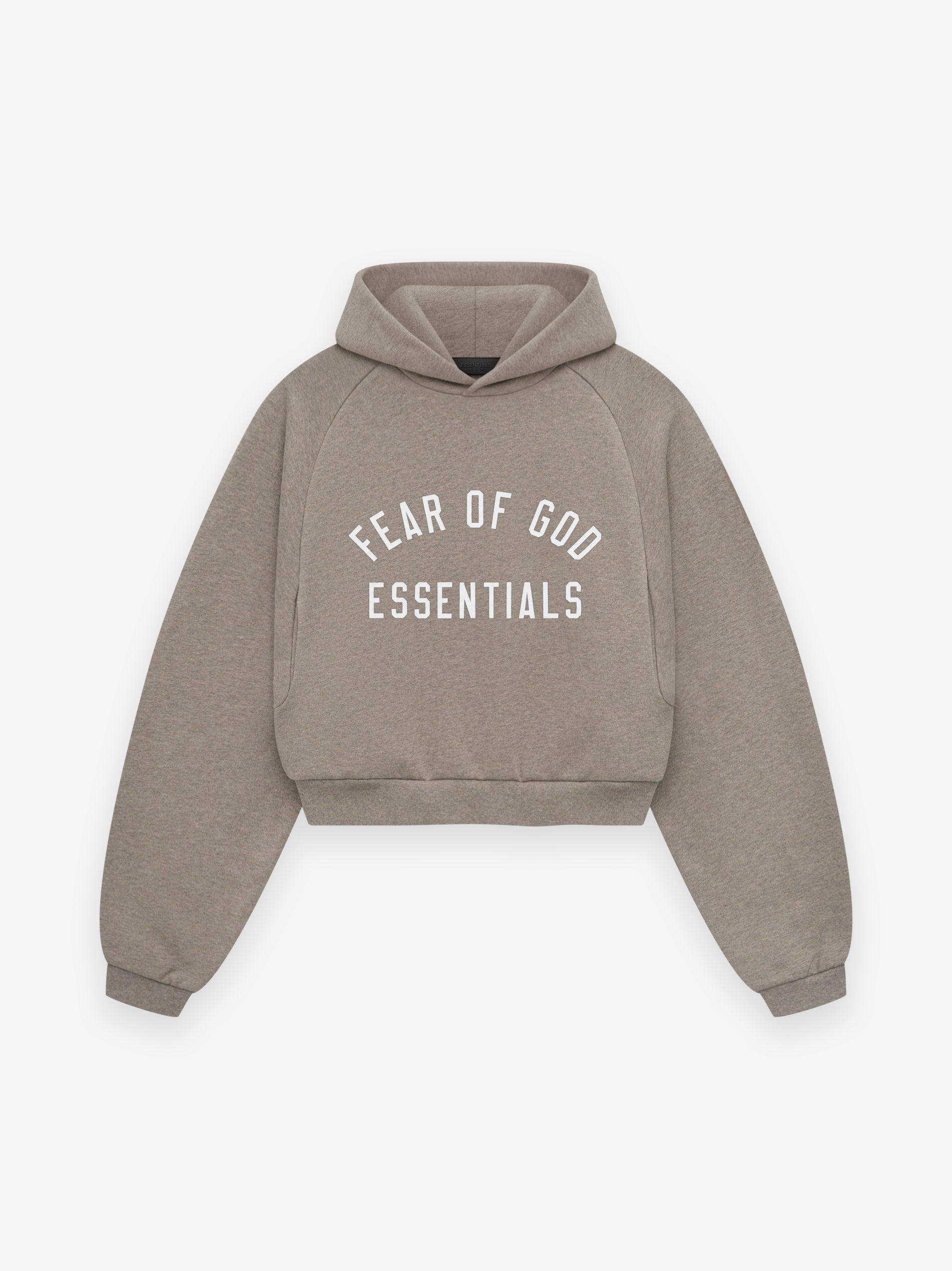 ESSENTIALS Women's Fleece Cropped Hoodie – Heather Gray