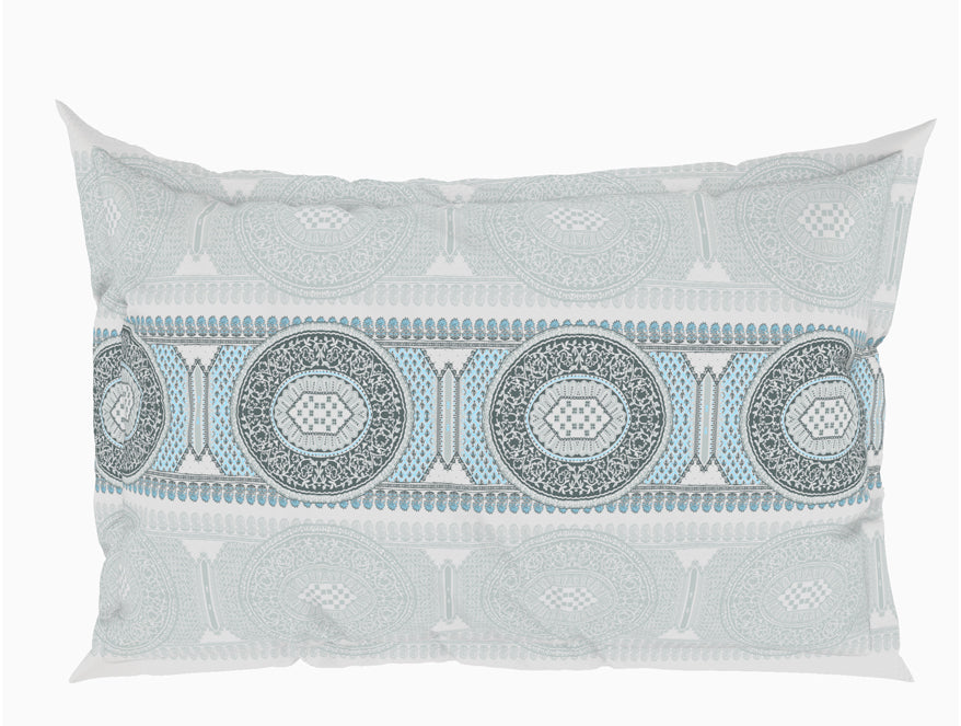 Spaces India Geometric Barely Blue - Light Grey 100% Cotton Double Bedsheet - Evoke By Spaces-1065740 - view 5
