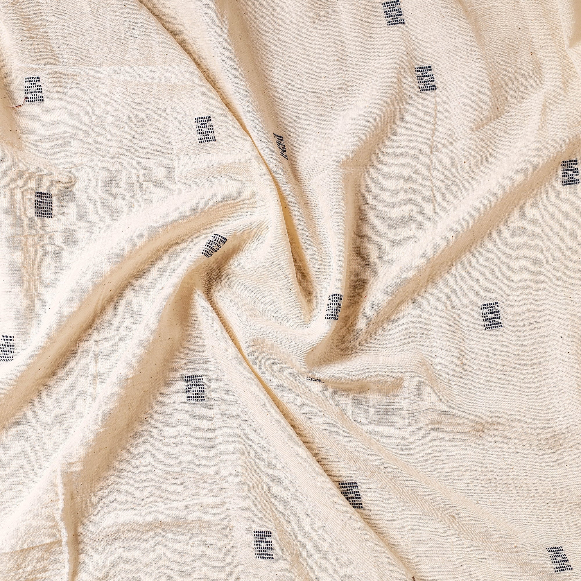 KACHCHH JI CHHAAP Beige - Organic Kala Cotton Handloom Buti Precut Fabric - view 2