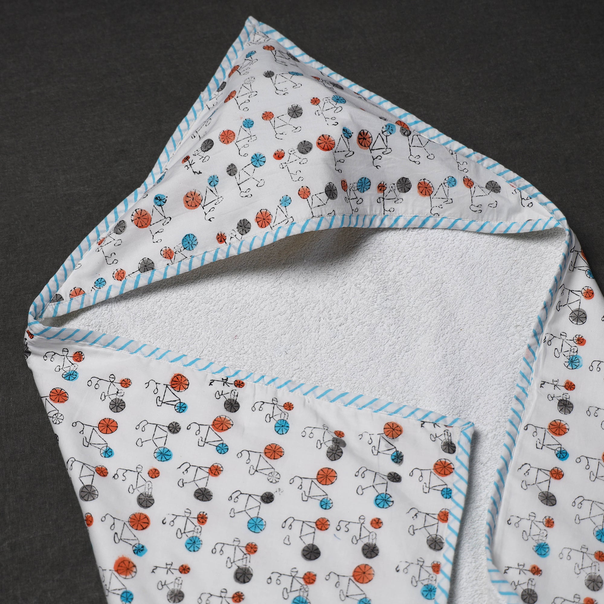 HAVELI CHRONICLES Block Printed Cotton Baby Terry/Hooded Towel 02 - view 3