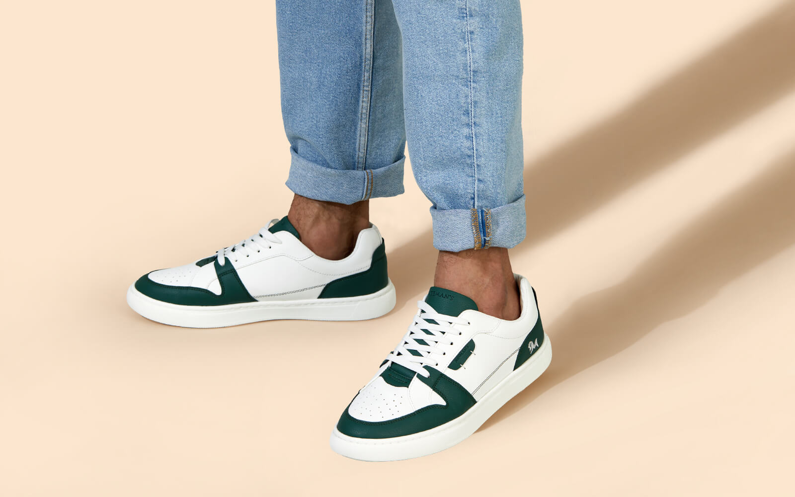 Neeman's Retro Slick Sneakers : Green and White - view 6
